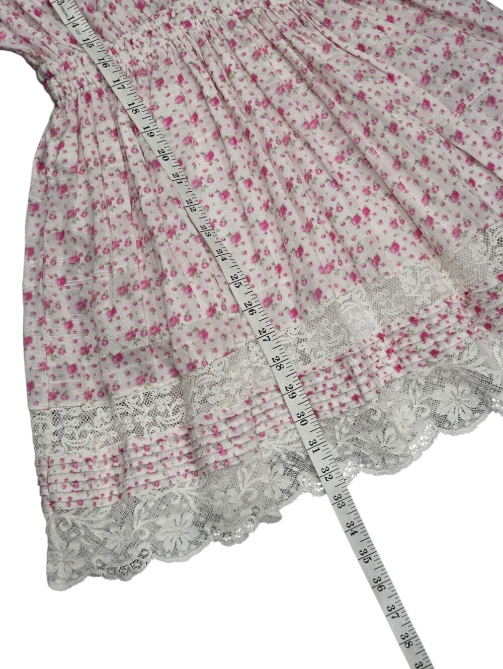 LOVESHACKFANCY NEWTON FLORAL LACE MINI DRESS XS - Picture 10 of 13
